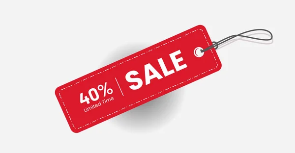Red Label Discount Sale Limited Time Vector — Stockvector