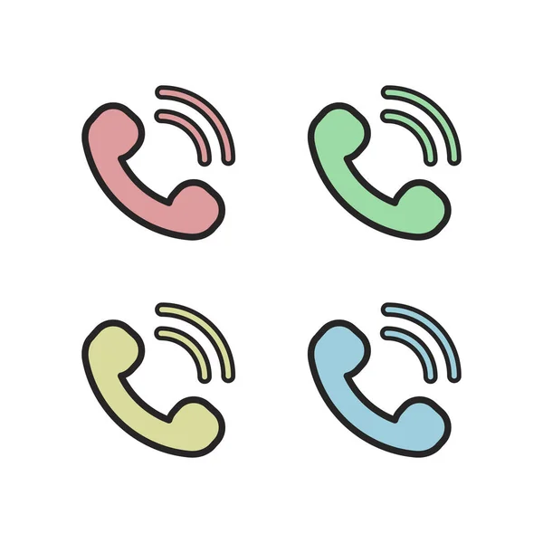 Telephone Icon Different Color Set Design — Image vectorielle
