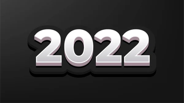 Happy New Year 2022 White Black Card Element Decoration Background — 图库矢量图片