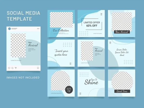 Template Feed Social Media Liquid Element Fashion Set