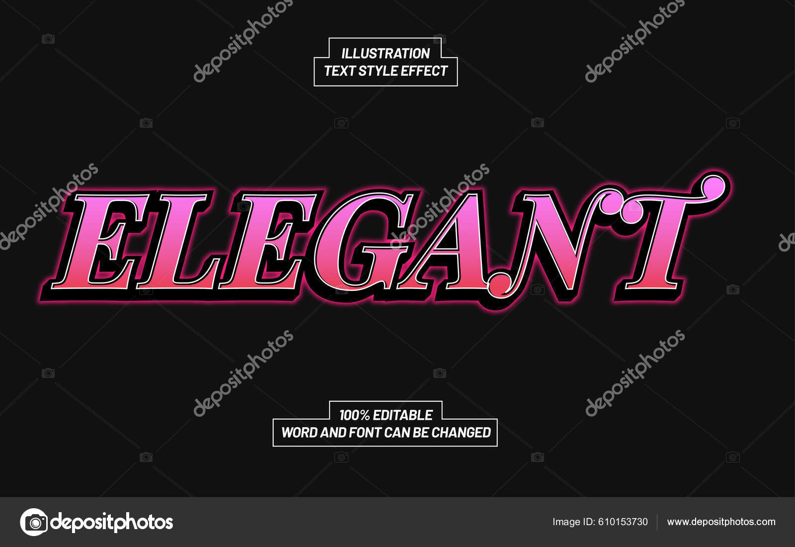 Elegant Purple Bold Text Style Effect Stock Vector by ©MZNF 610153730