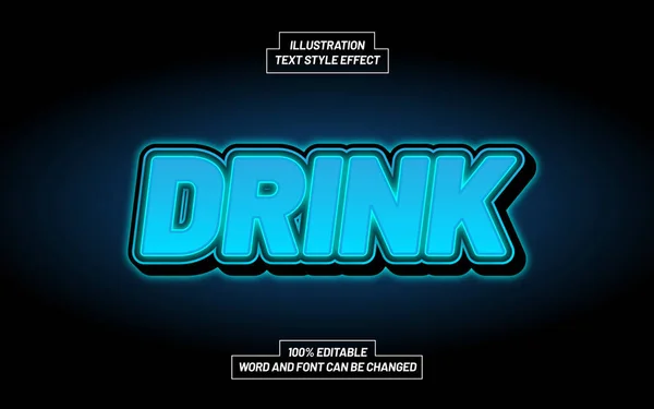 Trinken Bold Text Style Effekt — Stockvektor