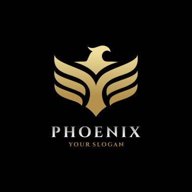 Şahin logosu tasarımı. Kanatlı kanat kuşu