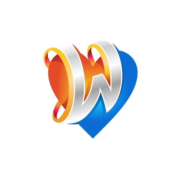 Buchstabe Mit Liebe Logo Design Vektor Vorlage — Stockvektor