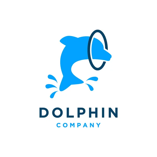 Modèle Logo Dauphin Illustration Vectorielle Design — Image vectorielle