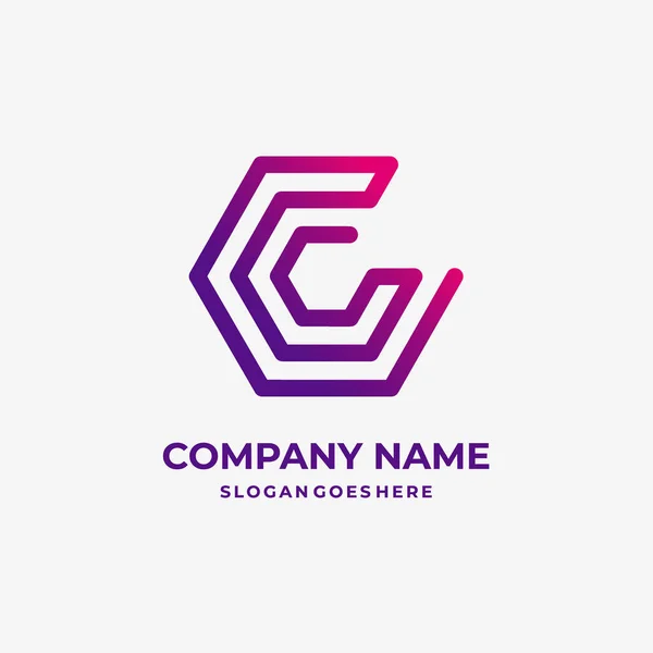 Lettre Vecteur Conception Logo Icône Symbole Créatif Courbe Modèle Identité — Image vectorielle