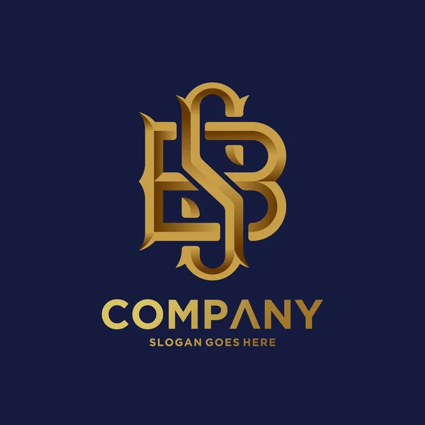 Początkowy Wzór Logo Wektora Litery Elegancki Logotyp Luksusowy Design — Wektor stockowy