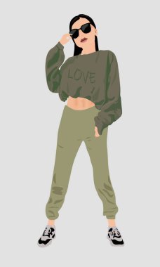 Girl in glasses and sportswear