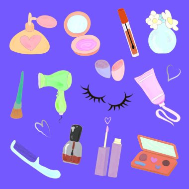 makeup and cosmetics vector pattern