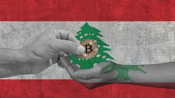 Libanon Akzeptiert Bitcoin Btc Als Reale Handelswährung — Stockfoto