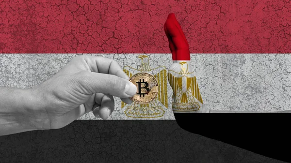 Bitcoin Egypt Egypt Bans Bitcoin Trade Does Want Cryptocurrency Used — Stockfoto