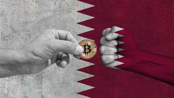 Bitcoin Qatar Qatar Bans Bitcoin Trade Does Want Cryptocurrency Used — Foto Stock