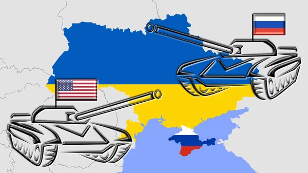 美国对俄罗斯 美俄对乌克兰领土的新冷战 — 图库照片