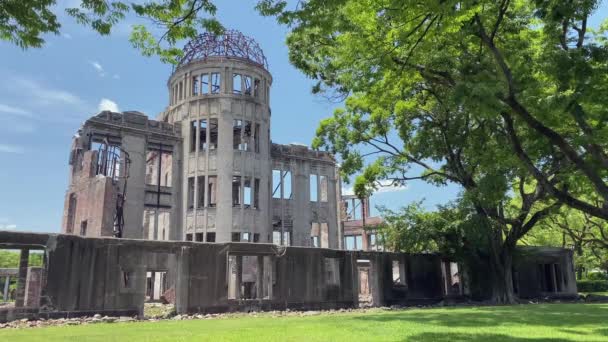 Atom Bombası Kubbesi Nin Görüntüsü Ağustos 1945 Atom Bombasının Patlamasından — Stok video