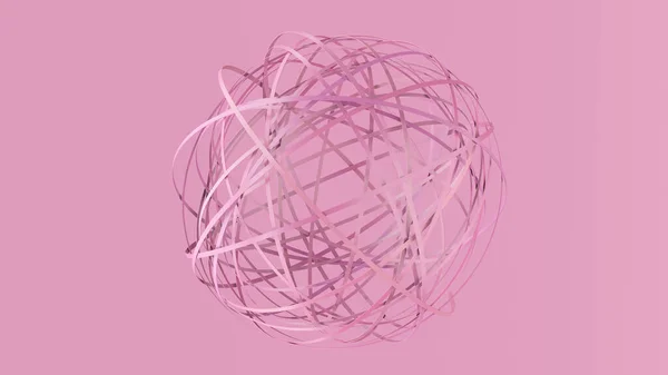 Group of pink circle shapes, abstract sphere. Pink background. 3d render.