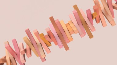 Parlak renkli bloklar. Soyut illüstrasyon, 3d canlandırma.