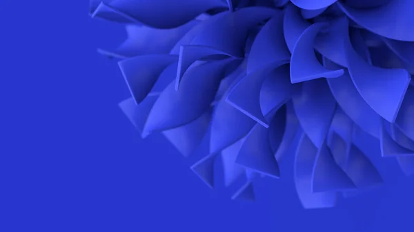 Blauwe Abstracte Vorm Close Monochrome Illustratie Render — Stockfoto