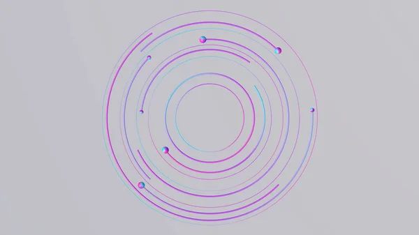 Modré Fialové Růžové Kruhy Koule Abstraktní Ilustrace Vykreslení — Stock fotografie