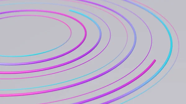 蓝色紫色粉色的圆圈摘要说明 3D渲染 — 图库照片