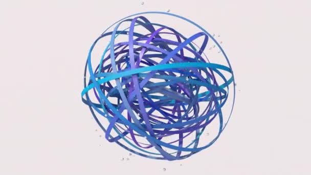 一组蓝色的圆形 抽象的球体 白色背景 3D渲染 — 图库视频影像