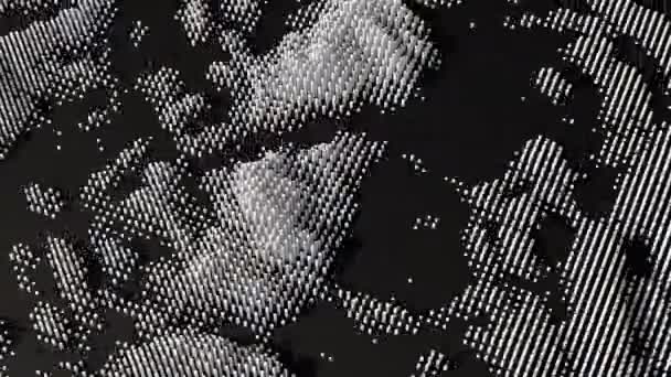 Абстрактный Черно Белый Фон Технологическая Концепция Рендеринг — стоковое видео