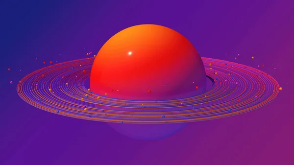 色彩艳丽的球体和圆圈 摘要说明 3D渲染 — 图库照片