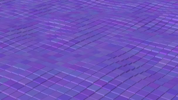 Superfície Acenar Azul Padrão Cubo Animação Abstrata Renderização — Vídeo de Stock