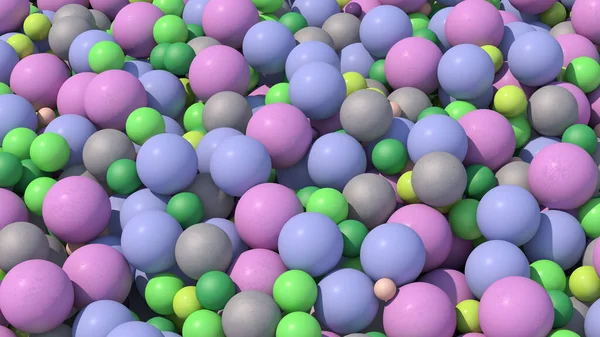 Grupo Bolas Coloridas Esferas Violetas Azuis Verdes Bege Cinzentas Ilustração — Fotografia de Stock