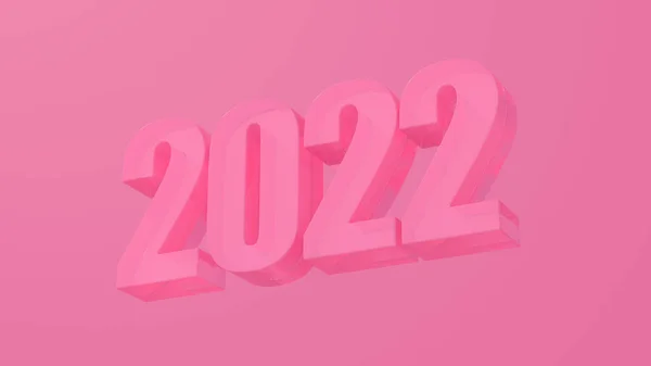 粉色2022年玻璃 粉色背景 摘要说明 3D渲染 — 图库照片