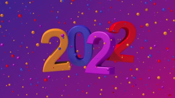 Bright colorful 2022 and particles. Color gradient background. Abstract animation, 3d render. — Stock Footage Bright Colorful 2022 Particles Color Gradient Background Abstract Animation Render — Stock Video
