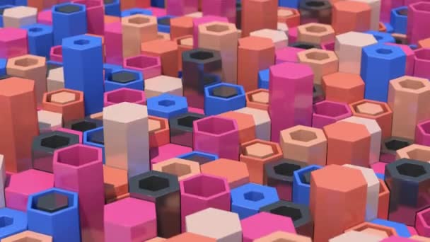 Patrón Tubos Colores Animación Abstracta Renderizado Primer Plano — Vídeo de stock