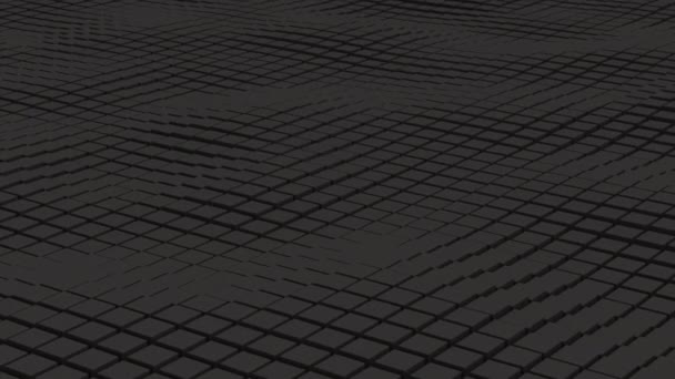 Сіра Поверхня Махає Кубічний Візерунок Абстрактний Фон Візуалізація — стокове відео