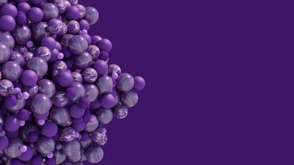 Forma Geométrica Con Bolas Textura Púrpura Fondo Púrpura Ilustración Abstracta —  Fotos de Stock