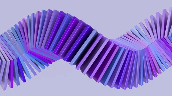 螺旋形与蓝色和紫色光滑块 摘要说明 3D渲染 — 图库照片