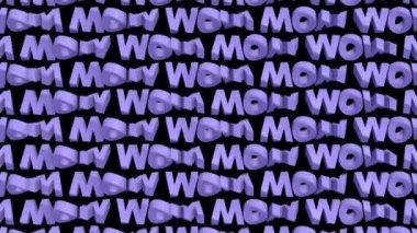 Mavi bükülmüş vav. Tipografi tasarımı. Soyut canlandırma, 3 boyutlu canlandırma.