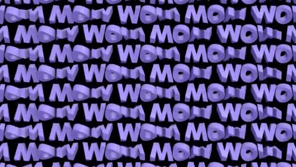 Blau Verdreht Wow Typografie Design Abstrakte Animation Renderer — Stockvideo