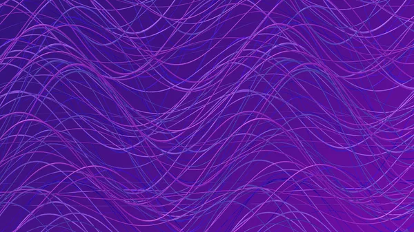 蓝色和紫色波浪形线 摘要说明 3D渲染 — 图库照片