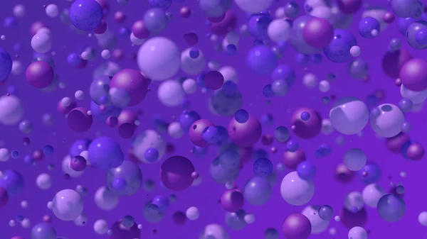 Group Blue Purple Balls Abstract Illustration Render Close — Stockfoto