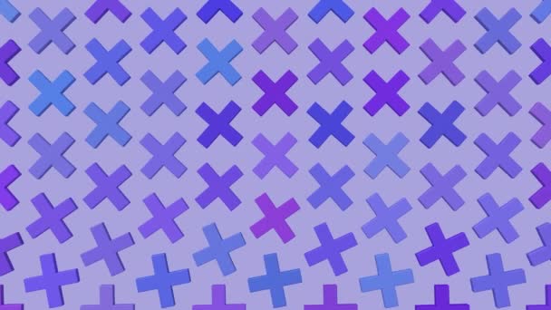 Blue Purple Crosses Colorful Pattern Abstract Animation Render — Stockvideo