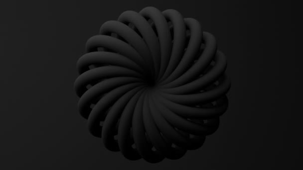 Μαύρο Σχήμα Κύκλου Υφή Περιστρεφόμενο Αφηρημένη Μονόχρωμη Κίνηση Καθιστούν — Αρχείο Βίντεο