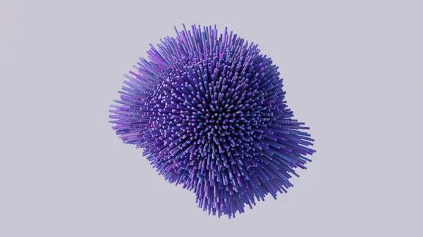 紫色和蓝色变形球体 摘要说明 3D渲染 — 图库照片