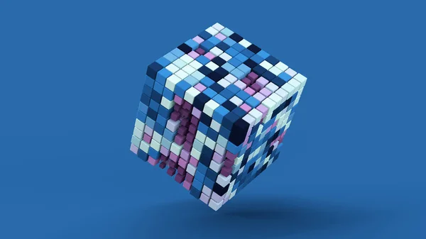 Group White Blue Purple Cubes Abstract Illustration Render — Stock Photo, Image