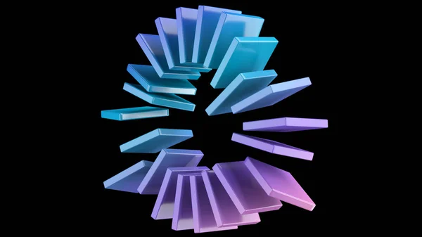 Blaue Und Violette Blöcke Schwarzer Hintergrund Abstrakte Illustration Darstellung Stockfoto