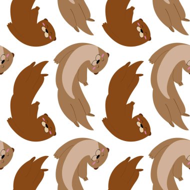 Şirin susamurları olan kusursuz vektör deseni.