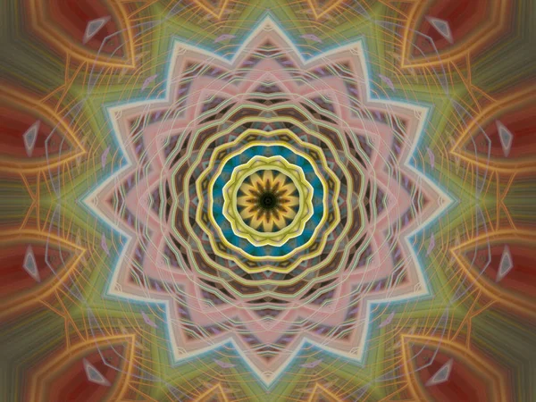 Artă Digitală Ilustrație Model Floral Geometric Simetric Abstract Multicolor — Fotografie, imagine de stoc