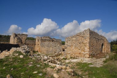 Abandoned Moorish village of L'Atzuvieta, near Alcala de La Jovada in the Vall d'Alcala, Alicante Province, Spain