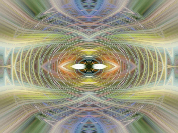 Digitale Kunst Illustratie Abstract Symmetrisch Patroon Kleurrijke Fractals Cirkels — Stockfoto