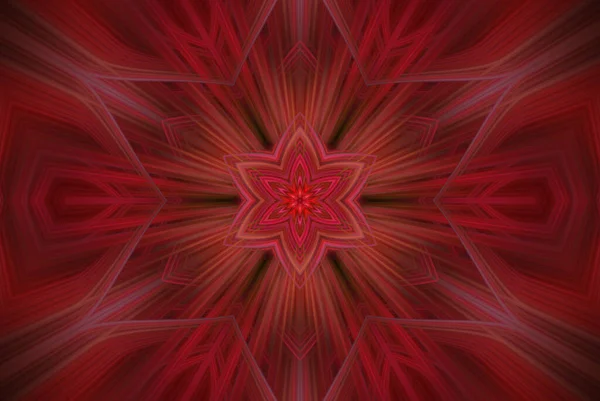 Artă Digitală Ilustrație Caleidoscop Roșu Abstract — Fotografie, imagine de stoc