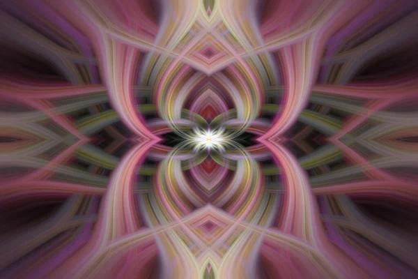 Digitale Kunst Illustratie Fractal Abstract Symmetrisch Patroon Roze Groen — Stockfoto