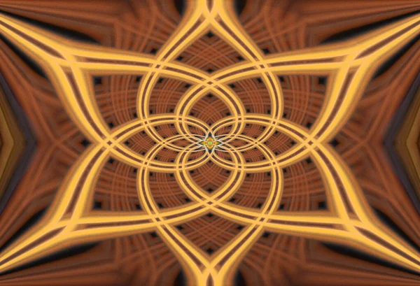 Ψηφιακή Τέχνη Τρισδιάστατη Απεικόνιση Συμμετρικό Κλασματικό Μοτίβο Στροβιλίσματα Και Στροβιλίσματα — Φωτογραφία Αρχείου